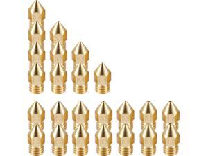 24 Pack 3D Printer Extruder Nozzles Mk8 Nozzle 7 Different Size 0.2 Mm,0.3 Mm,0.4 Mm,0.5 Mm,0.6 Mm,0.8 Mm,1.0 Mm With Clea