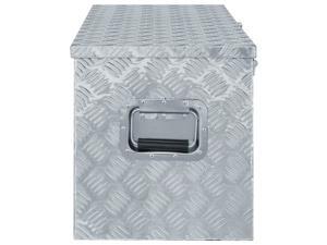 vidaXL Aluminum Box 43.5"x15.2"x15.7" Silver Toolbox Trailer Boxes Organiser vidaXL Aluminum Box 43.5"x15.2"x15.7" Silver Toolbox Trailer Boxes Organiser