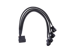 Fan Cable Splitter Power Cable 12V 27cm 4pin IDE Molex to 4-Port 3Pin/4Pin Cooler Cooling Fan Splitter Power Cable for Computer Fan Cable Splitter Power Cable 12V 27cm 4pin IDE Molex to 4-Port 3Pin/4Pin Cooler Cooling Fan Splitter Power Cable for Computer