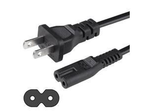 SatelliteSale 2 Prong Replacement Power Cord Universal for Play Station, Xbox, Printer, TV, Computer