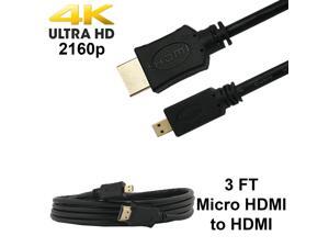 3 FT Micro HDMI to HDMI Cable TV AV Adapter for Mobile Phones Tablets HDTV 4K 3D 3 FT Micro HDMI to HDMI Cable TV AV Adapter for Mobile Phones Tablets HDTV 4K 3D