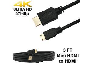 3 FT Mini HDMI to HDMI Cable TV AV Adapter for Mobile Phones Tablets HDTV 4K 3D 3 FT Mini HDMI to HDMI Cable TV AV Adapter for Mobile Phones Tablets HDTV 4K 3D
