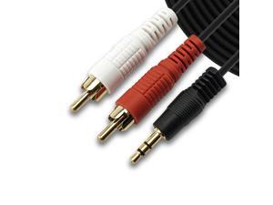SatelliteSale 3.5mm Stereo Plug Male to 2-RCA Plug Male Audio Cable 3 Feet SatelliteSale 3.5mm Stereo Plug Male to 2-RCA Plug Male Audio Cable 3 Feet