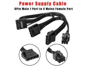 S SKYEE 40+15+15CM Graphics Card 18AWG 6Pin Male 1 Port to 4 Molex Female Port Computer Power Supply Extension Cord Cable PCI-E S SKYEE 40+15+15CM Graphics Card 18AWG 6Pin Male 1 Port to 4 Molex Female Port Computer Power Supply Extension Cord Cable PCI-E