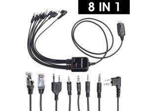 V BESTLIFE Multi-Function 8-in-1 Programming Cable with Programming Software for Motorola for Icom Two-Way Radio
