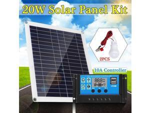 20W Solar Panel 18V +12/24V 10A USB controller+2PCS 3W 12V Led Light Solar Charger Battery for Car Boat Solar System kits 20W Solar Panel 18V +12/24V 10A USB controller+2PCS 3W 12V Led Light Solar Charger Battery for Car Boat Solar System kits
