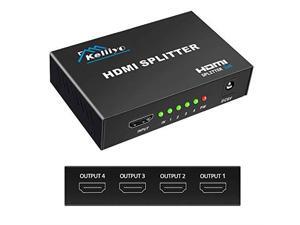 Hdmi Splitter 1 in 4 Out V14b Powered Hdmi Video Splitter with AC Adaptor DuplicateMirror Screen Monitor Supports Ultra HD 1080P 2K and 3D Resolutions 1 Input to 4 Outputs Hdmi Splitter 1 in 4 Out V14b Powered Hdmi Video Splitter with AC Adaptor DuplicateMirror Screen Monitor Supports Ultra HD 1080P 2K and 3D Resolutions 1 Input to 4 Outputs