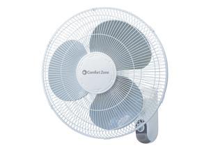 Comfort Zone CZ16W Oscillating 16-inch 3-Speed Wall-Mount Fan White with Adjustable Tilt
