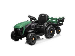 Electric 12V Kids Ride On Tractor Car Farm Truck Music with Big Trailer GREEN Electric 12V Kids Ride On Tractor Car Farm Truck Music with Big Trailer GREEN