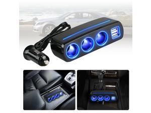 3-Way Car Cigarette Lighter Socket Charger Power Adapter Splitter w/ 2 USB Port 3-Way Car Cigarette Lighter Socket Charger Power Adapter Splitter w/ 2 USB Port