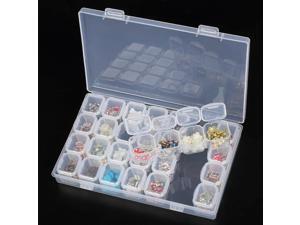 Clear Plastic 28 Slots Adjustable Jewelry Storage Box Case Organizer Container Clear Plastic 28 Slots Adjustable Jewelry Storage Box Case Organizer Container