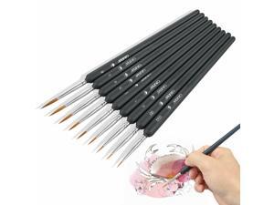 9Pcs Artist Detail Miniature Paint Brush Set Watercolor Fine Nail Oil Painting 9Pcs Artist Detail Miniature Paint Brush Set Watercolor Fine Nail Oil Painting