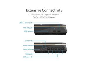 Asus RT-AX92U AX6100 Tri-Band Wi-Fi 6 Mesh Router with 802.11Ax, Lifetime Aiprotection Security by Trend Micro, Aimesh Compatible, Adaptive Qos & Parental Control Asus RT-AX92U AX6100 Tri-Band Wi-Fi 6 Mesh Router with 802.11Ax, Lifetime Aiprotection Security by Trend Micro, Aimesh Compatible, Adaptive Qos & Parental Control