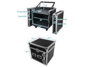 New 12U Rack Case with Slant Mixer Top DJ Mixer Cabinet with 4pcs Casters New 12U Rack Case with Slant Mixer Top DJ Mixer Cabinet with 4pcs Casters