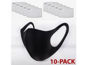 1PCS Face Mask Black With 10X PM2.5 Filters Washable Reusable Unisex Mask Cotton 1PCS Face Mask Black With 10X PM2.5 Filters Washable Reusable Unisex Mask Cotton
