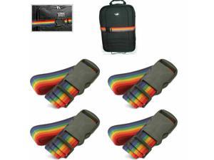 New 4 Travel Luggage Suitcase Strap Baggage Backpack Bag Rainbow Color Belt !