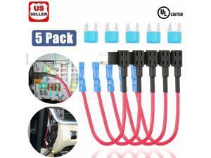 5 Pack 12V 15Amp Car Add-a-circuit Fuse TAP Adapter Kit, Mini ATM APM Blade Fuse 5 Pack 12V 15Amp Car Add-a-circuit Fuse TAP Adapter Kit, Mini ATM APM Blade Fuse