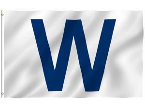 CHICAGO CUBS Win "W" flag White and Blue Fly The W Wrigley 3x5 CHICAGO CUBS Win "W" flag White and Blue Fly The W Wrigley 3x5