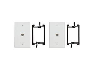 Buyer's Point 1 Port Cat6 Wall Plate, Female-Female with Single Gang Low Voltage Mounting Bracket Device Pack of 2 White 1 Port Buyer's Point 1 Port Cat6 Wall Plate, Female-Female with Single Gang Low Voltage Mounting Bracket Device Pack of 2 White 1 Port