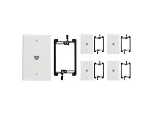 Buyer's Point 1 Port Cat6 Wall Plate, Female-Female with Single Gang Low Voltage Mounting Bracket Device pack of 5 white 1 port Buyer's Point 1 Port Cat6 Wall Plate, Female-Female with Single Gang Low Voltage Mounting Bracket Device pack of 5 white 1 port