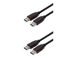 Buyer's Point SuperSpeed USB 3.0 (USB to USB Cable Male to Male) Type A/Type A Cable Cord for Data Transfer Hard Drive Enclosures, Printers, Modems, Cameras, Flash Drives, Thumb (6ft) Pack of 2 Black