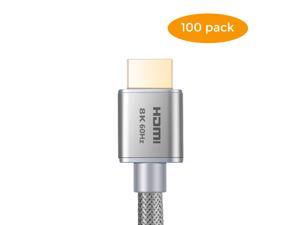 Buyers Point Ultra High Speed HDMI 21 Cable Dynamic HDR 18M 6ft 8K 120Hz 48Gbps Dolby Vision eARC Compatible with Apple TV Nintendo Switch Roku Xbox PS4 Projector Pack of 100 Gray