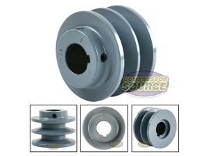 3" Cast Iron 1" Shaft Pulley Sheave Single 2 Groove V Style B Belt 5L New 3" Cast Iron 1" Shaft Pulley Sheave Single 2 Groove V Style B Belt 5L New