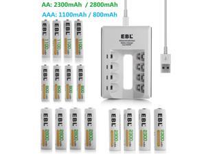 Lot 800mAh 1100mAh AAA / 2300mAh 2800m AA Rechargeable Batteries +USB DC Charger Lot 800mAh 1100mAh AAA / 2300mAh 2800m AA Rechargeable Batteries +USB DC Charger