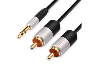 5 ft 3.5mm Male to 2 RCA Male Audio Cable Dual RCA Y Splitter Cord Gold