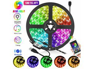 LED Strip Lights 16 FT Bluetooth APP Remote 3528 RGB Backlight Waterproof LED Strip Lights 16 FT Bluetooth APP Remote 3528 RGB Backlight Waterproof