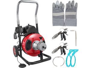 Commercial Drain Cleaner 50ftx1/2" Drain Cleaning Machine Snake Sewer 5 Cutter Commercial Drain Cleaner 50ftx1/2" Drain Cleaning Machine Snake Sewer 5 Cutter