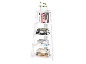 High Quality Corner Ladder 5 Shelf Multipurpose Shelving for Small Spaces White