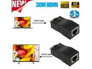 2pcs 3D HDMI Extender to RJ45 Over Cat 5e/6 Network Ethernet 4K Adapter HD 1080P