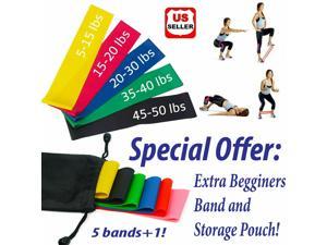 Set of 6 Resistance Bands Loop Exercise Workout CrossFit Fitness Yoga Booty Band