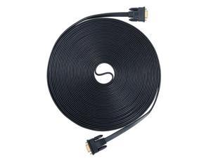 65ft Long VGA Cable Male to Male 15 pin SVGA Monitor Computer Flat Cord