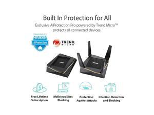 Asus RT-AX92U AX6100 Tri-Band Wi-Fi 6 Mesh Router with 802.11Ax, Lifetime Aiprotection Security by Trend Micro, Aimesh Compatible, Adaptive Qos & Parental Control Asus RT-AX92U AX6100 Tri-Band Wi-Fi 6 Mesh Router with 802.11Ax, Lifetime Aiprotection Security by Trend Micro, Aimesh Compatible, Adaptive Qos & Parental Control