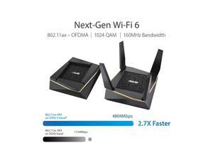 Asus RT-AX92U AX6100 Tri-Band Wi-Fi 6 Mesh Router with 802.11Ax, Lifetime Aiprotection Security by Trend Micro, Aimesh Compatible, Adaptive Qos & Parental Control Asus RT-AX92U AX6100 Tri-Band Wi-Fi 6 Mesh Router with 802.11Ax, Lifetime Aiprotection Security by Trend Micro, Aimesh Compatible, Adaptive Qos & Parental Control