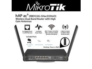 Mikrotik hAP ac 3 Wireless Dual-band Router w/ 5x Gigabit Ports and External High Gain Antennas INTL