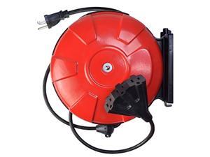 Southwire 48006SW Retractable Cord Reel with 30-Foot 14/3 Black Extension Cord, 3 Grounded Outlets, Red Southwire 48006SW Retractable Cord Reel with 30-Foot 14/3 Black Extension Cord, 3 Grounded Outlets, Red