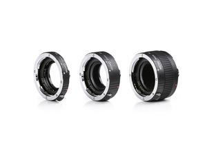 Movo MT-PQ47 3-Piece AF Chrome Macro Extension Tube Set for Pentax Q 16mm and 21mm Tubes Q-S1 Mirrorless Cameras with 10mm Q7 Q10 