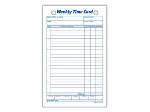 Adams Weekly Time Cards, 1-Sided, 4.25 x 6.75 Inches, White Index Bristol Paper, 100 Cards Per Pack (9616ABF)