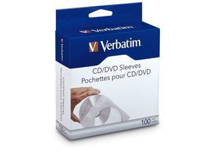 Verbatim CD/DVD Paper Sleeves-with Clear Window 100pk