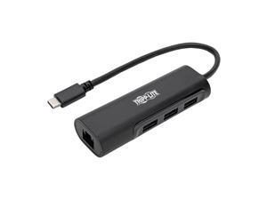 Tripp Lite USB C Multiport Hub Adapter Converter w/3 USB-A, Gbe Gigabit Ethernet Thunderbolt 3 Black USB Type C (U460-003-3A1GB) Tripp Lite USB C Multiport Hub Adapter Converter w/3 USB-A, Gbe Gigabit Ethernet Thunderbolt 3 Black USB Type C (U460-003-3A1GB)