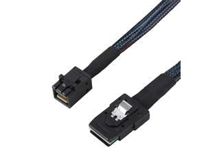 CABLEDECONN 0.7M Internal Mini SAS 36-Pin 8087 to SFF-8087 Cable 0.7m Left 90 Degree 