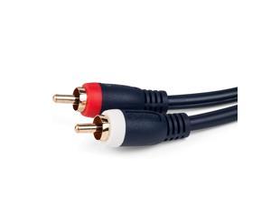 RCA Cable Car Audio - RCA Cables - RCA Subwoofer Cable - RCA Home Theater Projector - RCA Projector - Audio Video Cables - Stereo Audio Cable - 50 ft - 15.2 M - 2 Male to 2 Male - STEREN 254-230BL