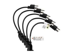 Etekcity Short Power Extension Cord, Power Extension Cable, Outlet Saver, 3 Prong, 16AWG 13A, UL Listed (5 Pack, 1 Foot, Black) Etekcity Short Power Extension Cord, Power Extension Cable, Outlet Saver, 3 Prong, 16AWG 13A, UL Listed (5 Pack, 1 Foot, Black)