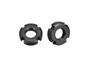 MroMax 4Pcs M27x1.5mm Retaining Four-Slot Slotted Round Nuts Black for Roller Bearing Axial Shaft Pump Valve 