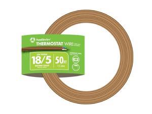 Southwire 64169622 5 Conductor 18/5 Thermostat Wire, 18-Gauge Solid Copper Class 2 Power-Limited Circuit Cable, 50-Feet, Brown Southwire 64169622 5 Conductor 18/5 Thermostat Wire, 18-Gauge Solid Copper Class 2 Power-Limited Circuit Cable, 50-Feet, Brown
