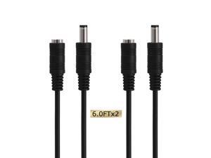 VCE 2.1mm x 5.5mm DC Power Adapter Extension Cable Male to Female dc Plug Extension Cord for 12V CCTV Wireless IP Camera, LED, Car-6FT(2-Pack) VCE 2.1mm x 5.5mm DC Power Adapter Extension Cable Male to Female dc Plug Extension Cord for 12V CCTV Wireless IP Camera, LED, Car-6FT(2-Pack)