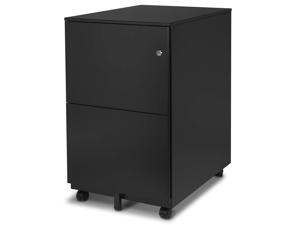 Aurora FC-102BK Modern Soho Design 2-Drawer Metal Mobile File Cabinet with Lock Key/Fully Assembled, Black Aurora FC-102BK Modern Soho Design 2-Drawer Metal Mobile File Cabinet with Lock Key/Fully Assembled, Black